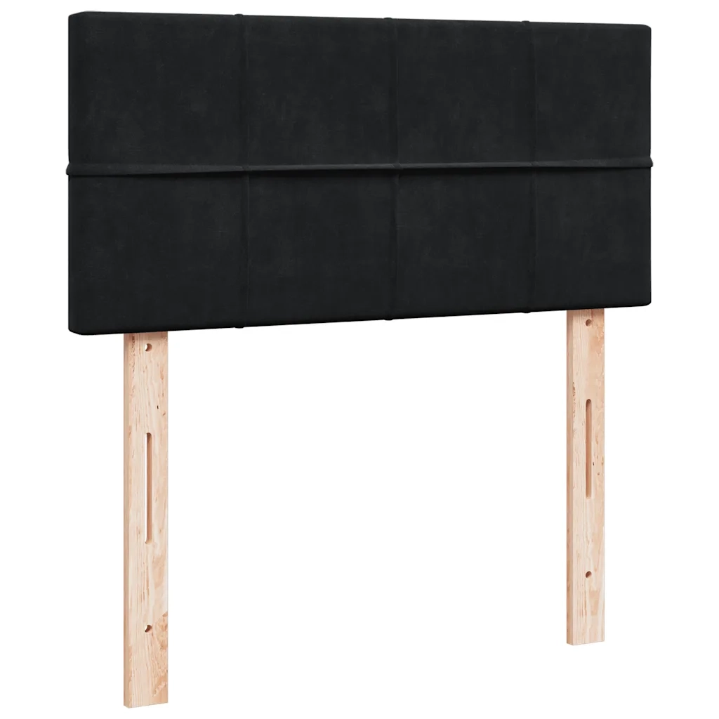 Giroletto a Molle con Materasso Nero 90x190 cm in Velluto