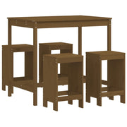 Set Bar da Giardino 5 pz | Set Salotto da Giardino ambra in Legno Massello di Pino