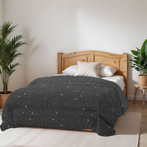 Trapunta Invernale Matrimoniale Stampata in Microfibra 200gr Double Face Stars Grigio