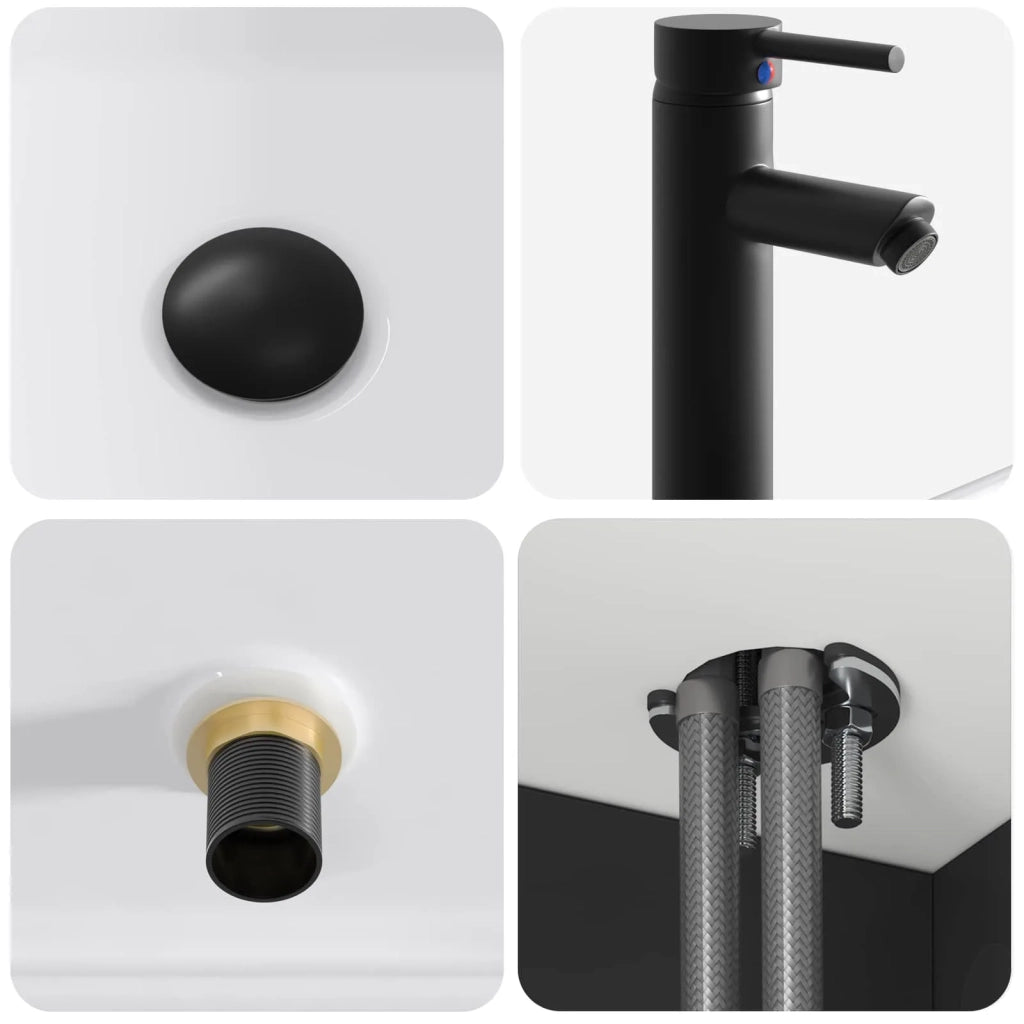 Mobile lavabo da parete Nero 49 x 41 x 63 cm