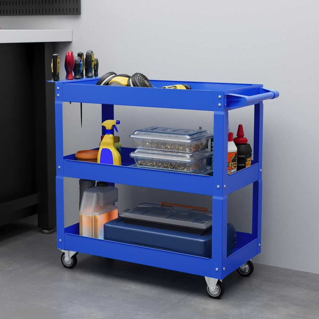 Carrello per attrezzi 3 cassetti ¨C zephmum ¨C Blu, 83x35x76 cm