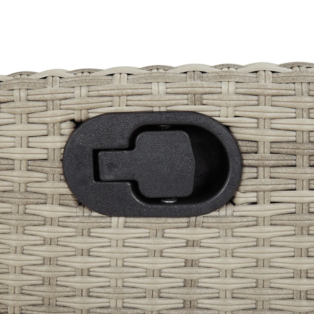 Sedia Reclinabile Giardino Poggiapiedi Grigio Chiaro Polyrattan 365286