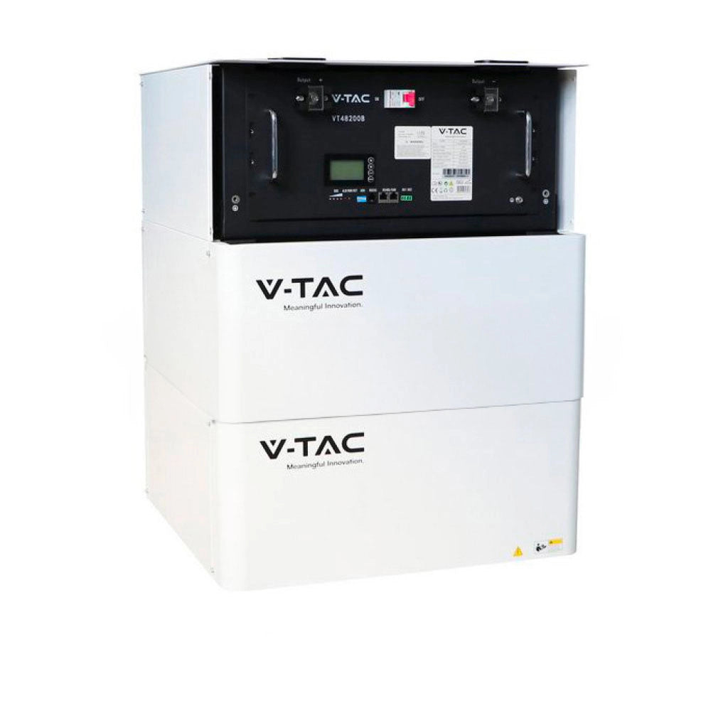 Kit Batteria di Accumulo 9.6kWh LiFePO4 BMS Integrato per Inverter Fotovoltaici CEI 0-21 48V 200Ah con Modulo Armadio Rack e Copertura SKU-11523-R