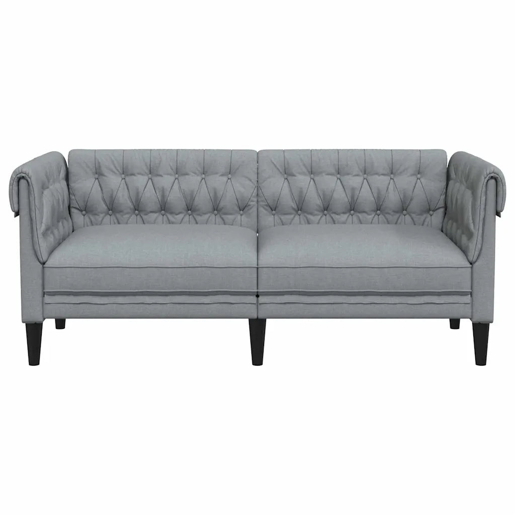 vidaXL Divano Chesterfield Grigio chiaro 182.5 x 74.5 x 74.5 cm