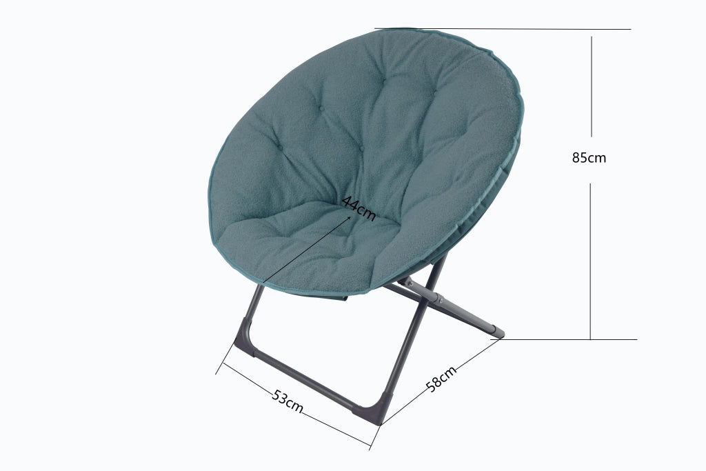 Poltrona Saucer Pieghevole ¨C MINIMAL ¨C Blu, Tessuto Morbido, per Camera e Soggiorno