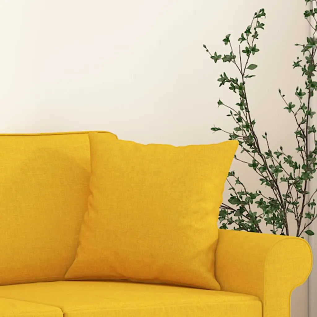 Cuscini Decorativi 2 pz Giallo Chiaro 40x40 cm in Tessuto 349476