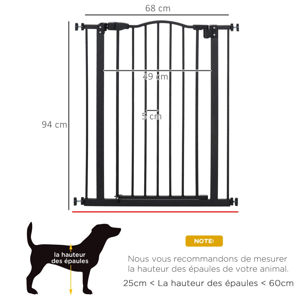 Cancello di Sicurezza Estensibile per Cani ¨C Xylo ¨C 74-80 cm Nero Chiusura Automatica