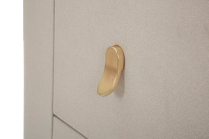 Comodino Beauty 60x47x40 cm in Legno MDF e Metallo Crema/Oro