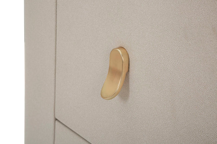 Comodino Beauty 60x47x40 cm in Legno MDF e Metallo Crema/Oro