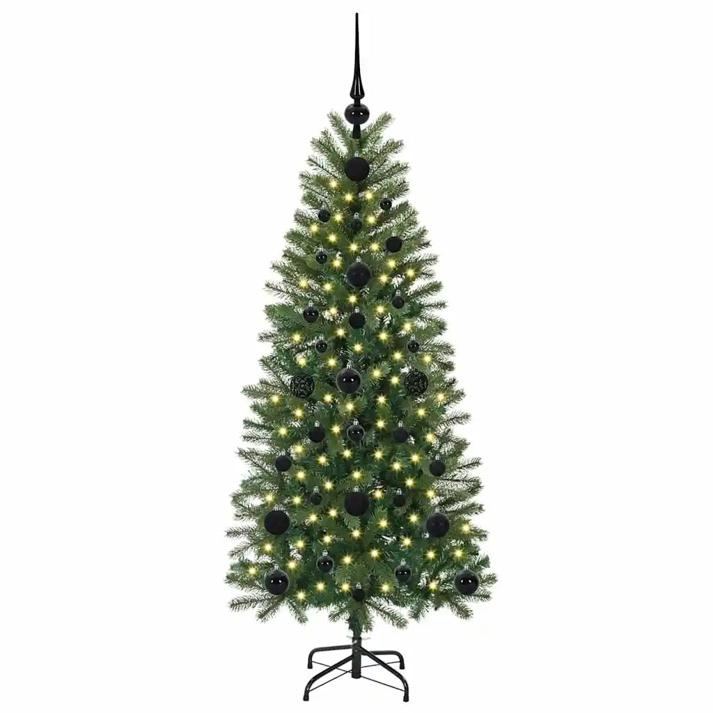 Albero di Natale | Decorazioni natalizie artificiale con 150 LED Verde 120 cm PE e PVC