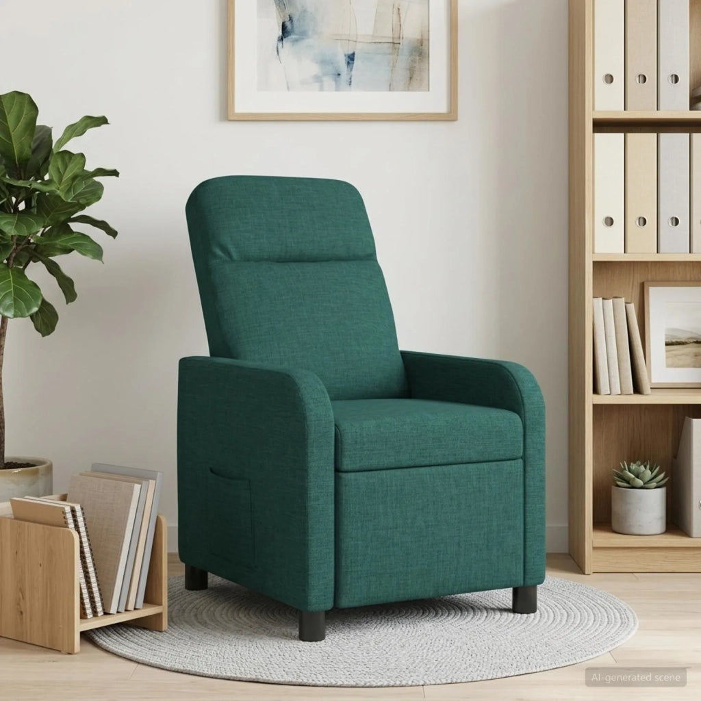 Divano Sedia-Poltrona reclinabile Verde Scuro Tessuto 550914