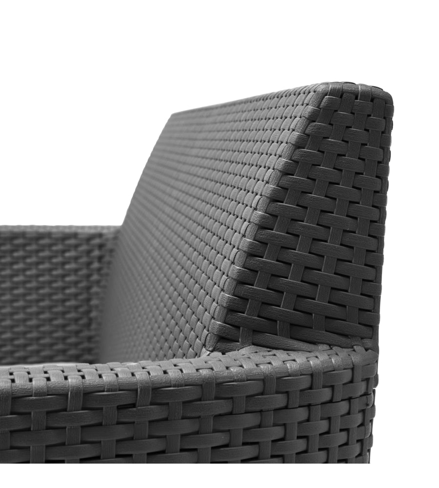 Set da Giardino 3 Pezzi in Rattan Sintetico con Cuscini e Tavolino Contenitore Colore Grafite Modello Salemo Balcony Keter