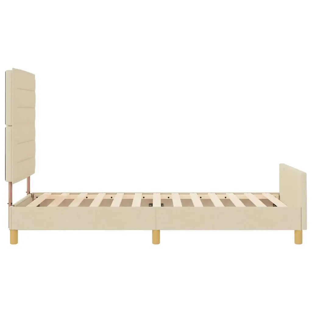 Struttura del letto con testiera Crema 100 x 200 cm Tessuto 3344632