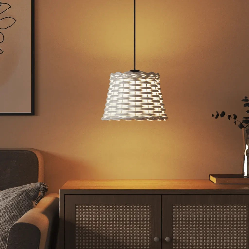Paralume da Soffitto Bianco ?20x15 cm in Vimini CFW8617464