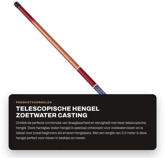 Hengil Utschuuifbare 1,8/2,1 m - Hengil Telescopico - Hengil Portatile - Hengil Robusto - Hengil per Acqua Dolce - Adatto per Corsi d'Acqua e Laghi - Supporto per Pesci