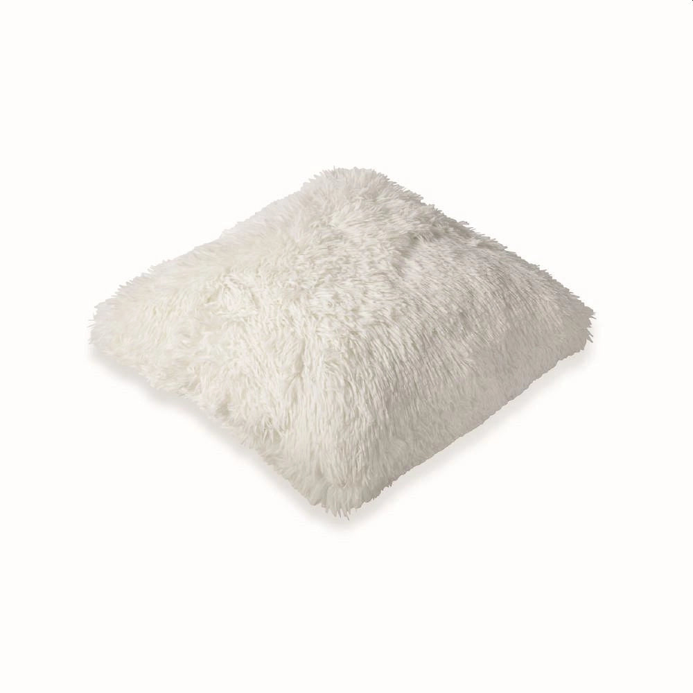 GLAM CUSCINO ARREDDO IN ECOPELLICCIA 45X45 BIANCO