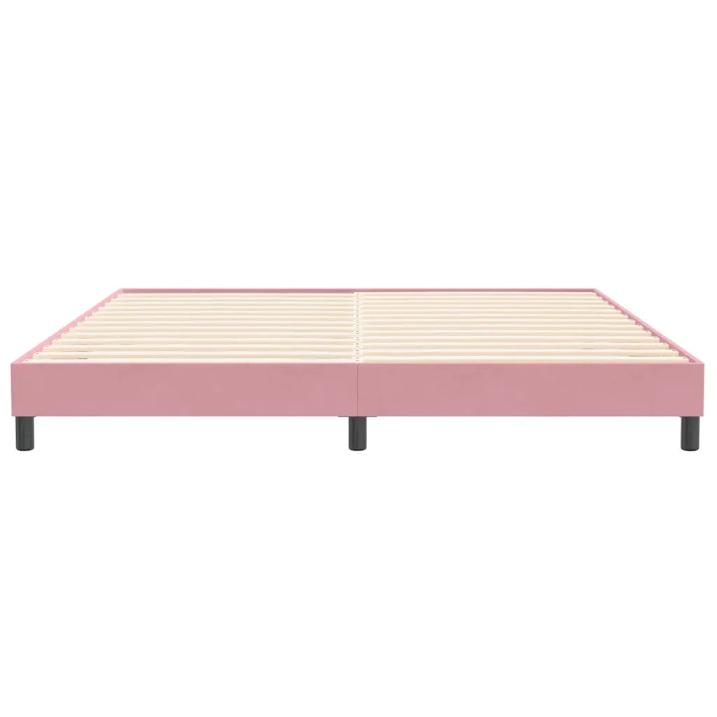 Letto a Molle senza Materasso Rosa 200x210 cm in Velluto 3315848