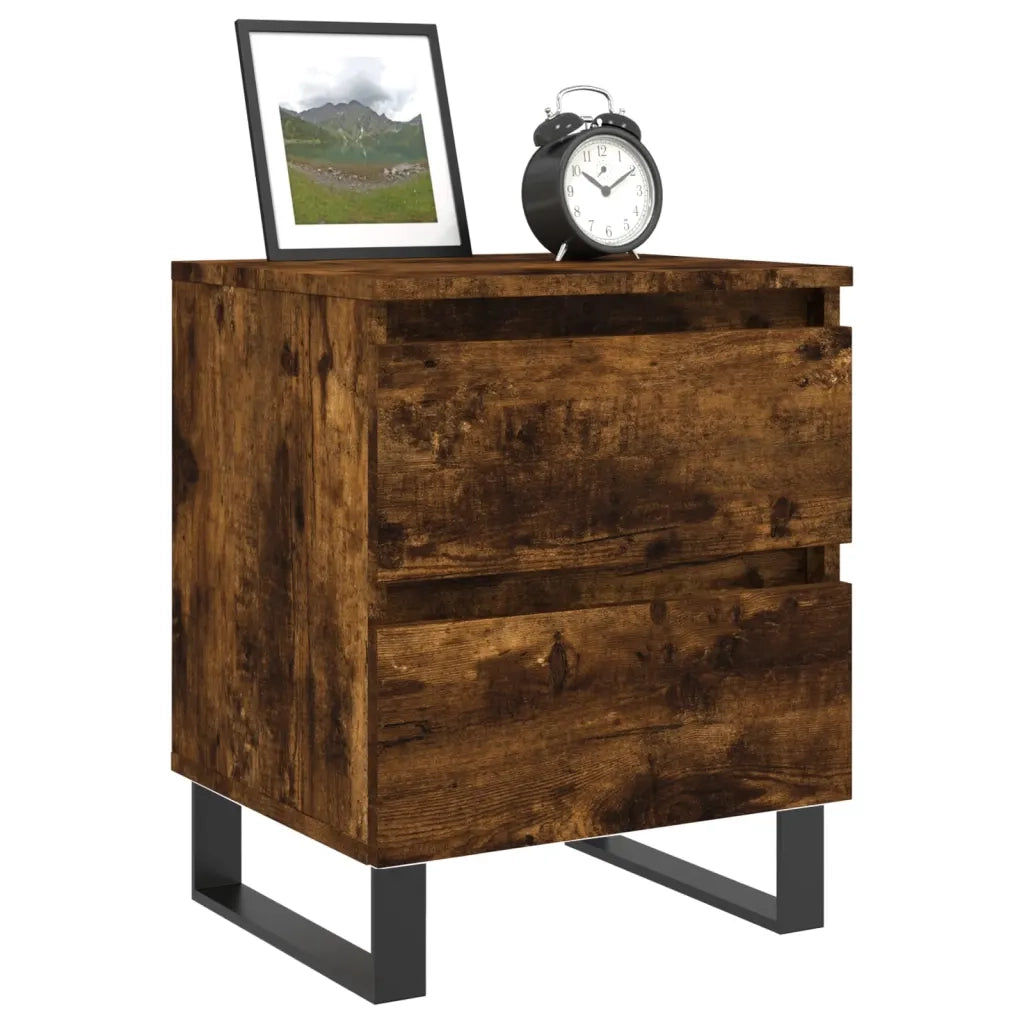 Comodini 2 pz-Set di 2 Tavolino da notte Rovere Fumo 40x35x50 cm in Legno Multistrato