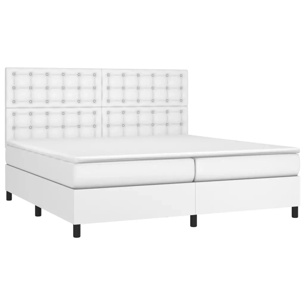 Giroletto Molle con Materasso e LED Bianco 200x200cm Similpelle cod mxl 43489