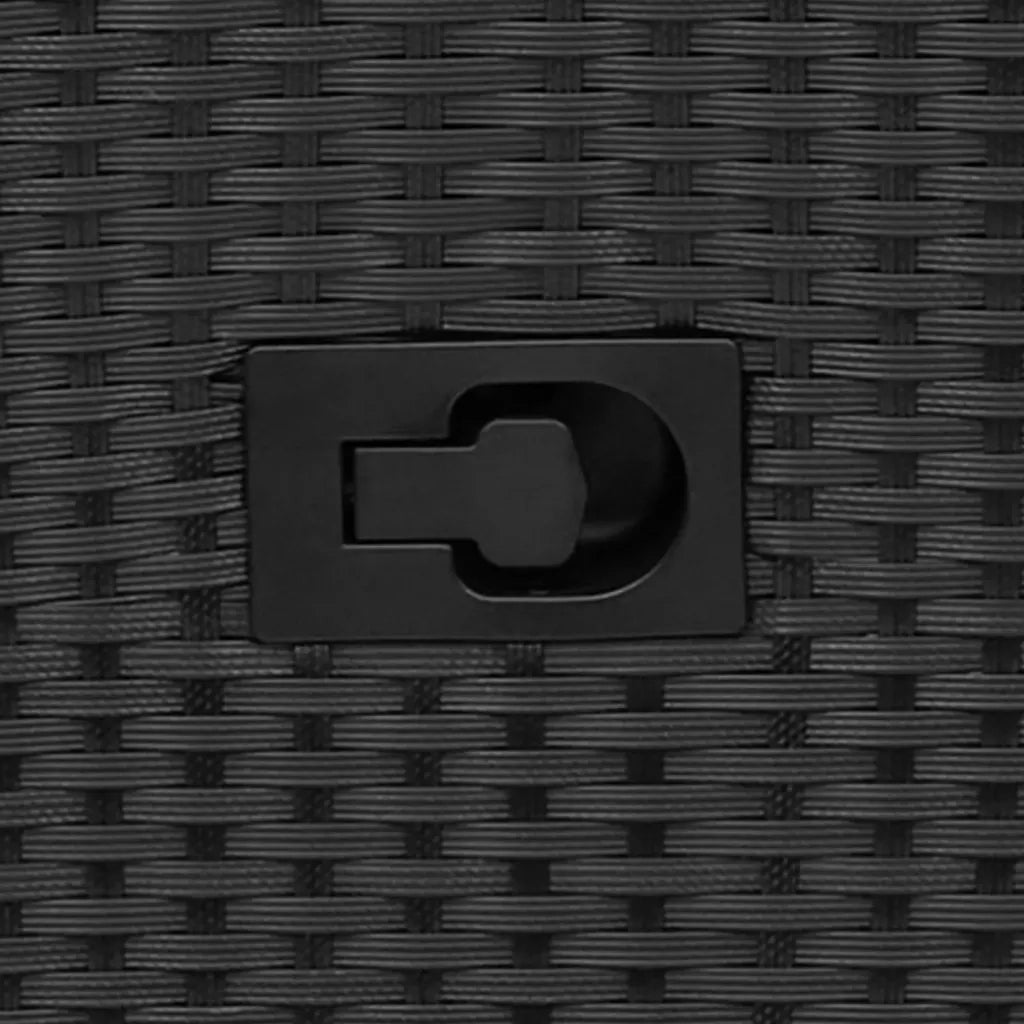 Divano Giardino Reclinabile 2Posti con Tavolino Nero Polyrattan 365722