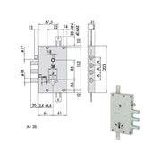 Serratura Sicurezza Triplice 00Ca 56515-38-B Cisa