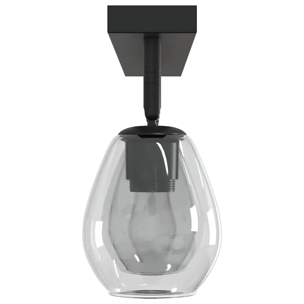 Faretto da soffitto moderno orientabile per interni atmosfera accogliente 73,5 x 13 x 26 cm vetro nero 02_0058436