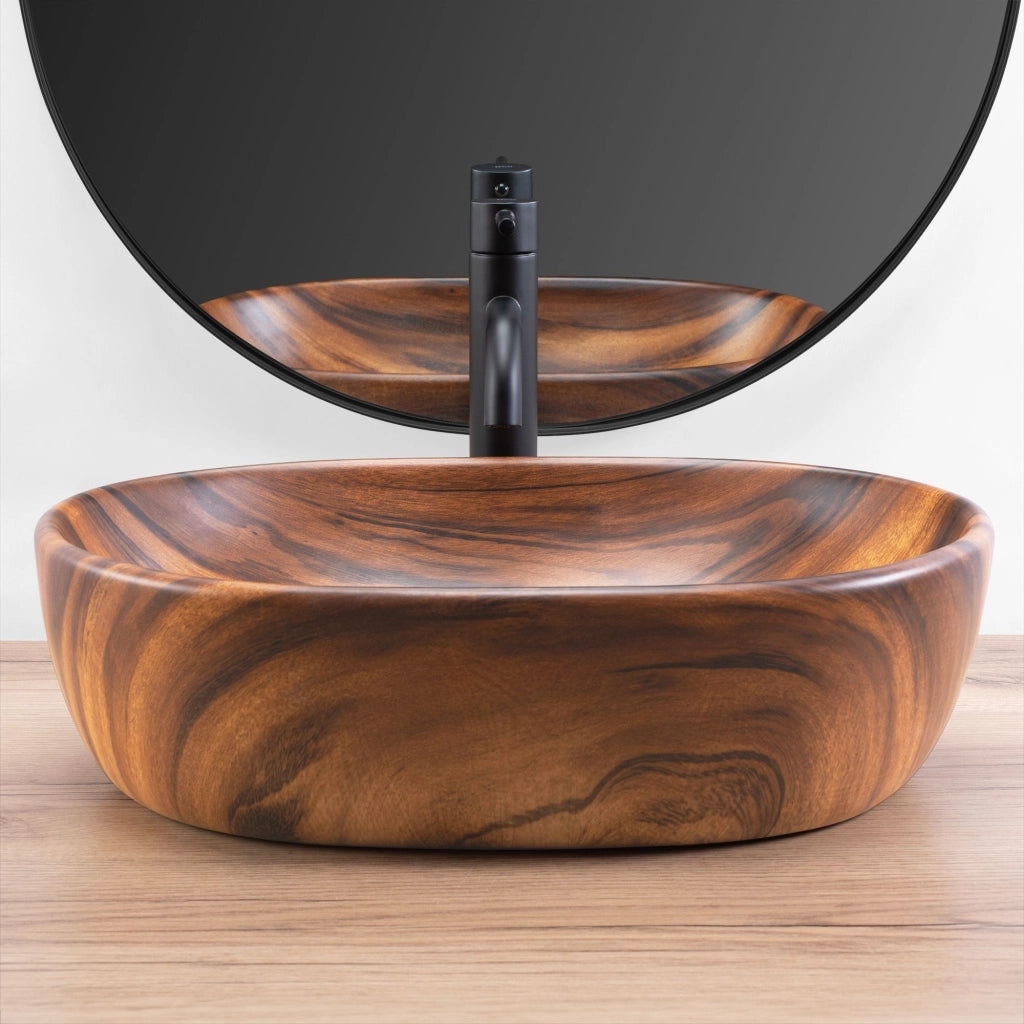 Lavabo Da Appoggio Rea Amelia Wood Matt