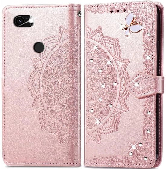 Telaietto protettivo per smartphone - Resistente allo shock - Coperchio in pelle pieghevole - Con slot per carte di credito - Funzione di appoggio - Interno in TPU - Resistentente a sporco e acqua - Portafoglio