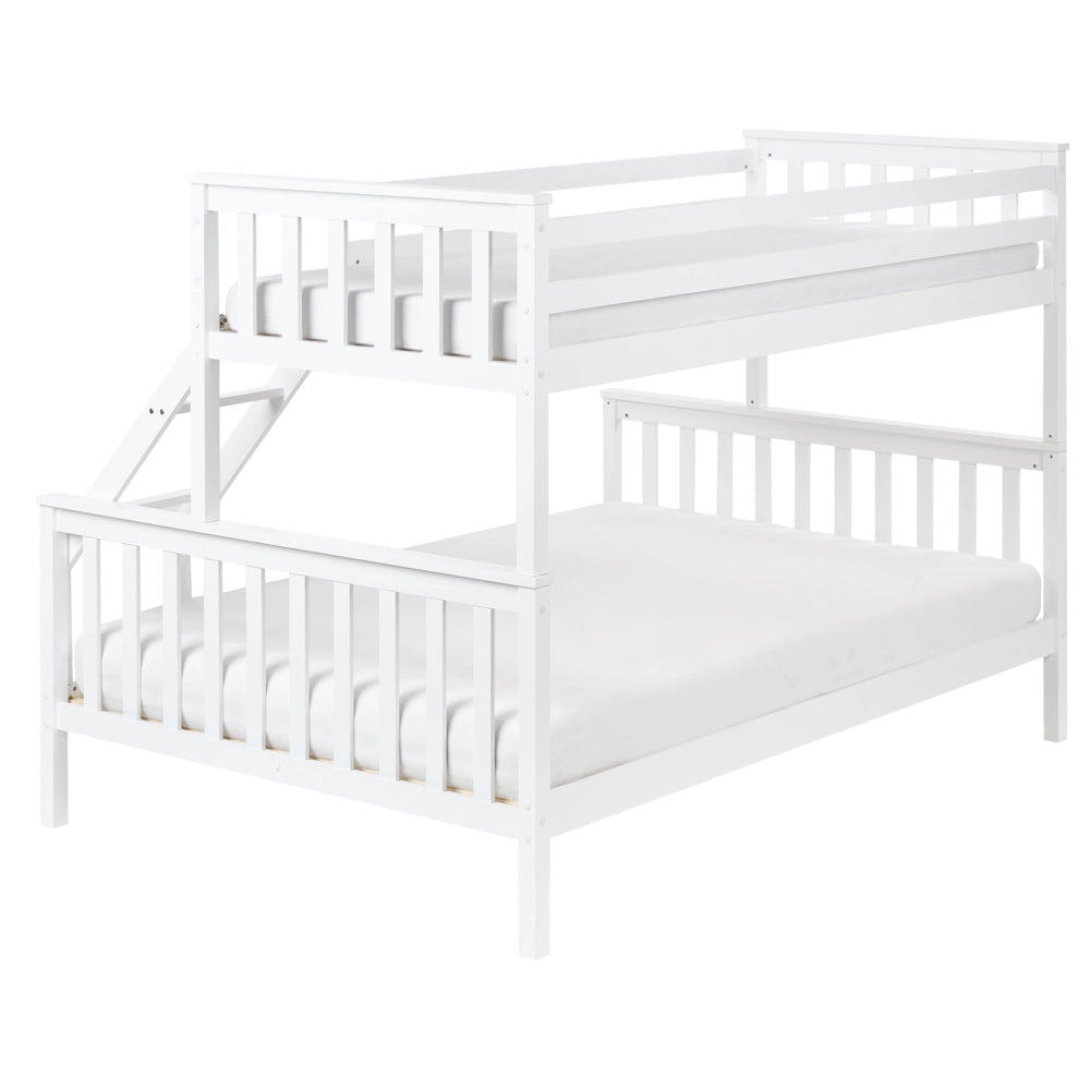 Letto a castello per bambini struttura in legno bianco 90/140 x 200 cm cameretta