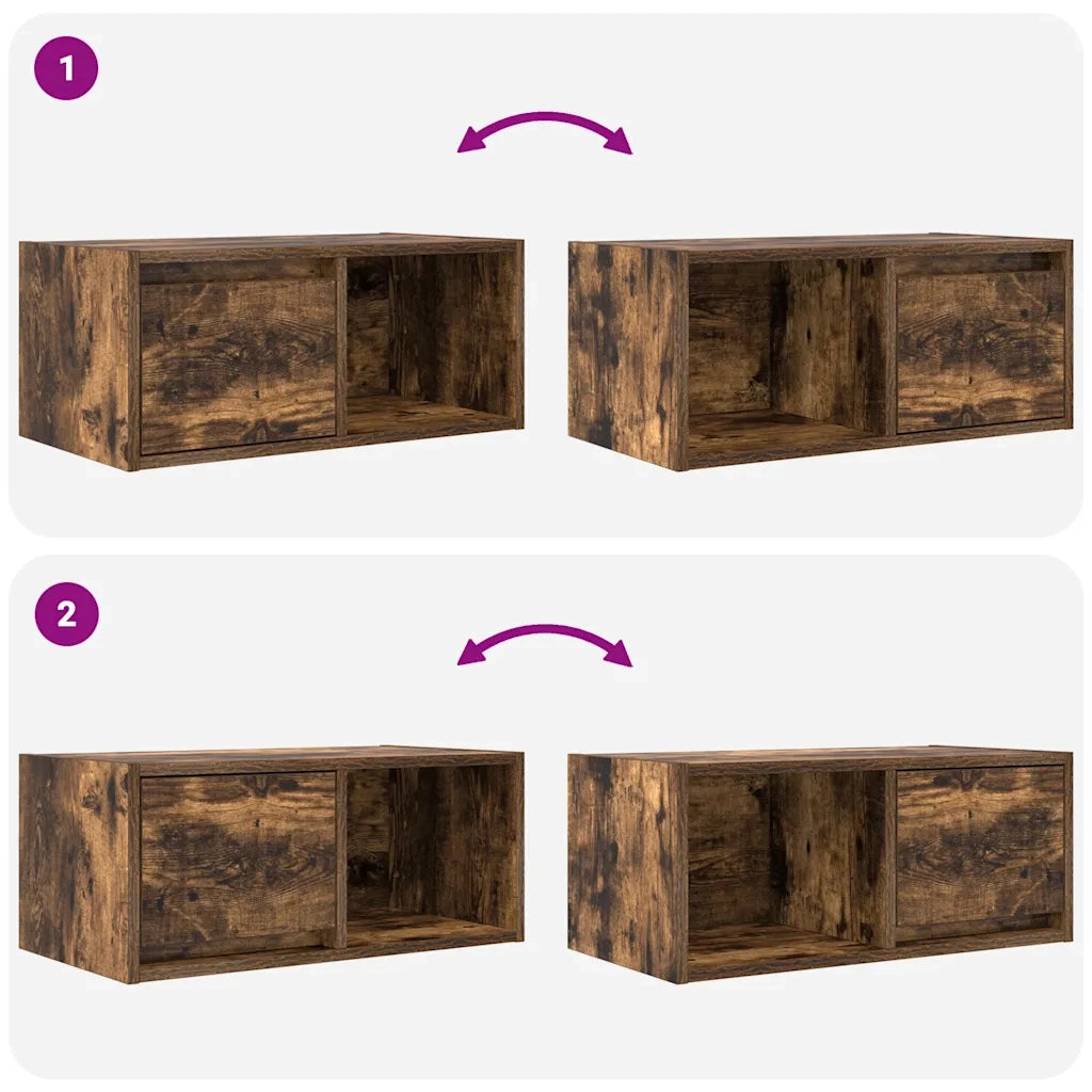 vidaXL Mobile Porta TV Rovere Fumo 60x31x25,5 cm in Legno Multistrato