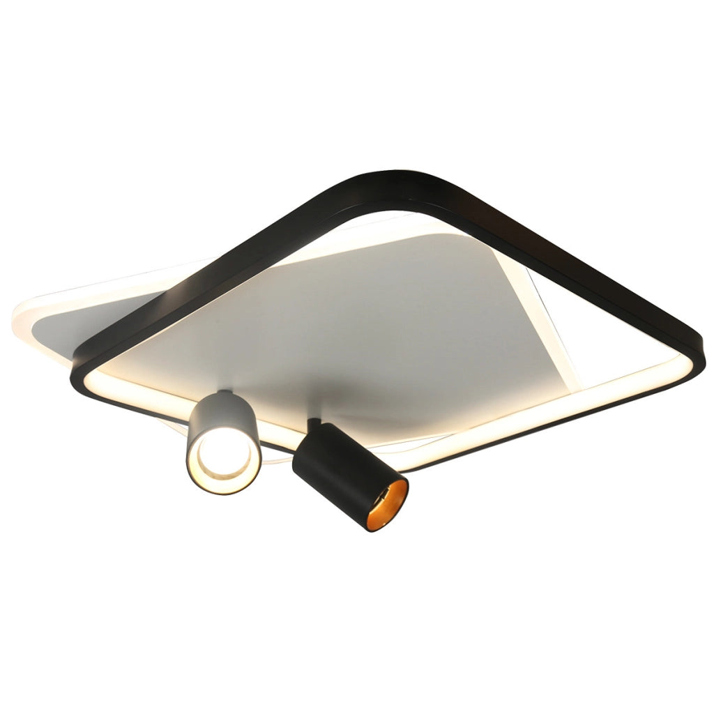 Plafoniera quadrata moderna nero/bianco LED CCT 36W Parma