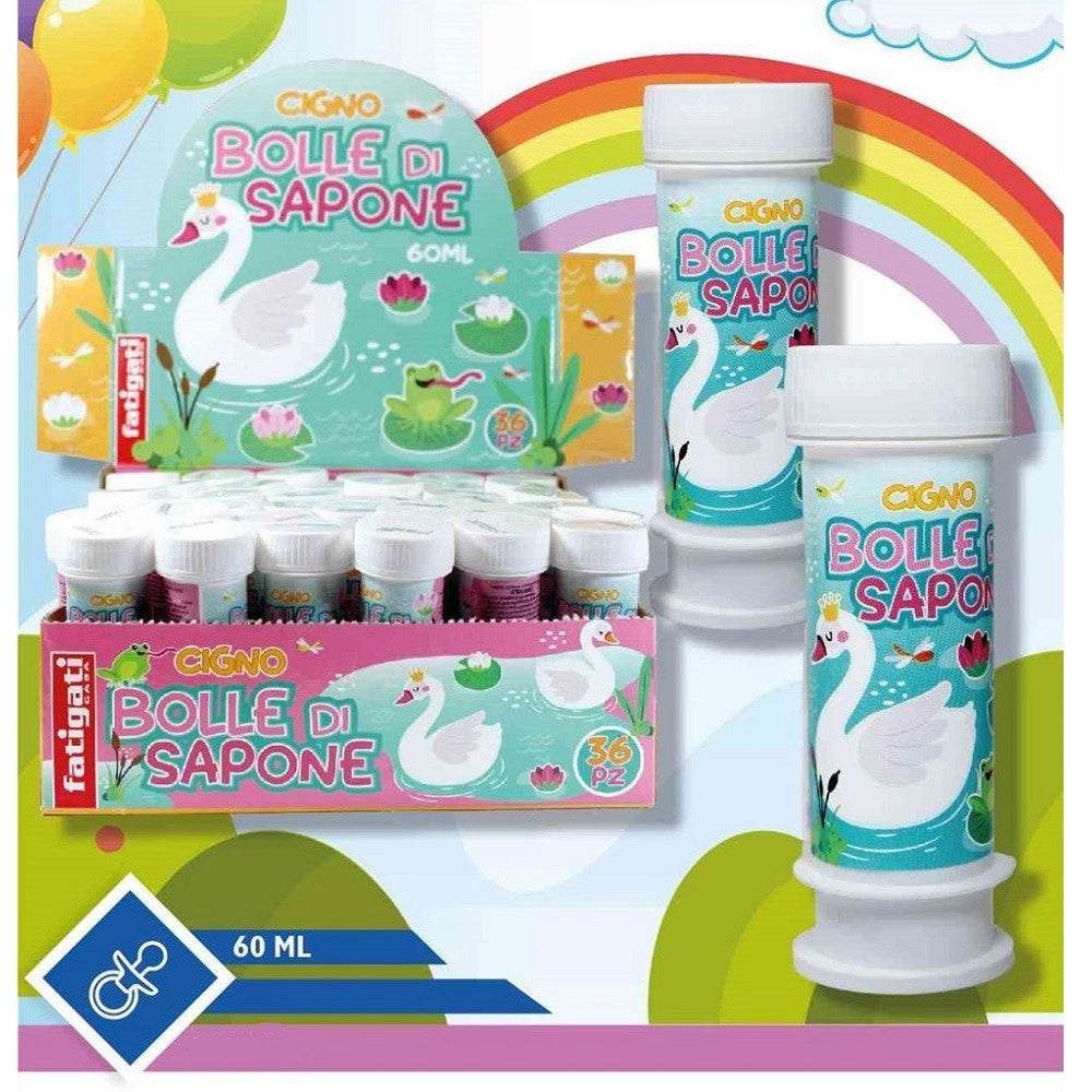 Trade Shop - Bolle Di Sapone Cigno 36 Pezzi Flaconi Da 60 Ml Per Festa Bambine Giochi 442089 -