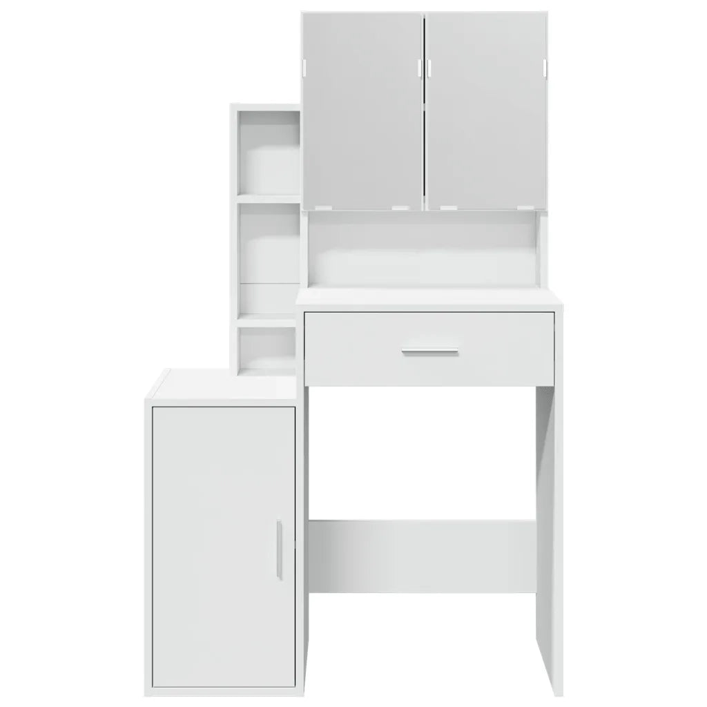Toeletta | Tavolo da Trucco con Armadietto Bianco 80x35x132 cm