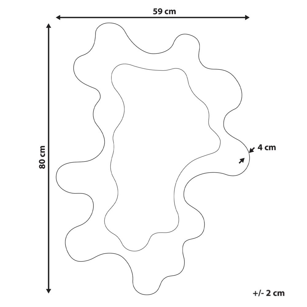 Specchio da parete MDF blu 80x59 cm Forma irregolare Decorazioni Accessori per la casa Decorativi