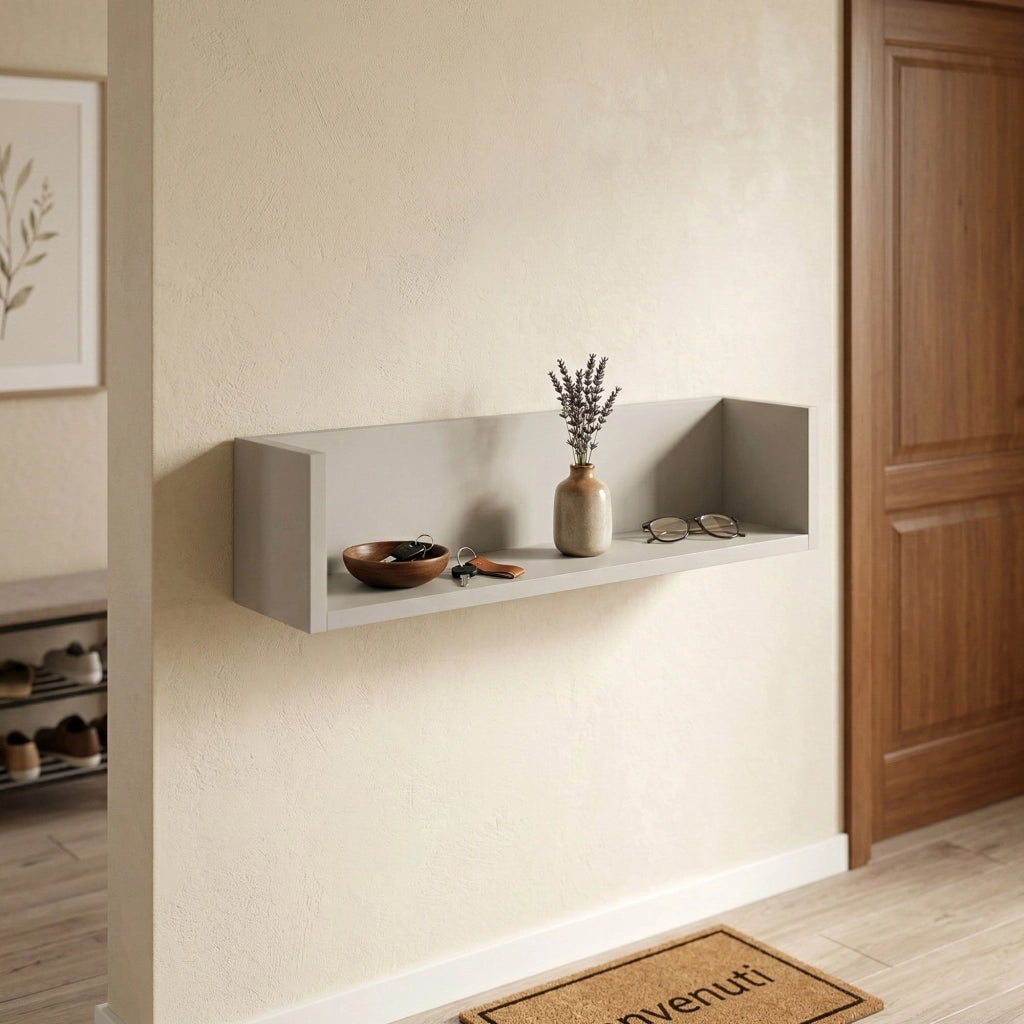 Lucera, Mensola un Ripiano, 68x15x15h cm Beige