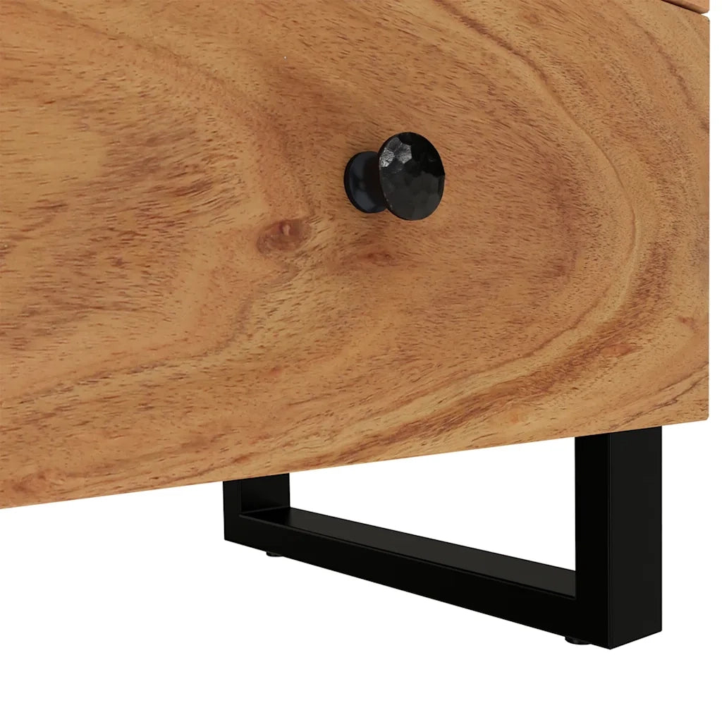 Comodini 2pz 40x33x46 cm in Legno Massello di Acacia 345217