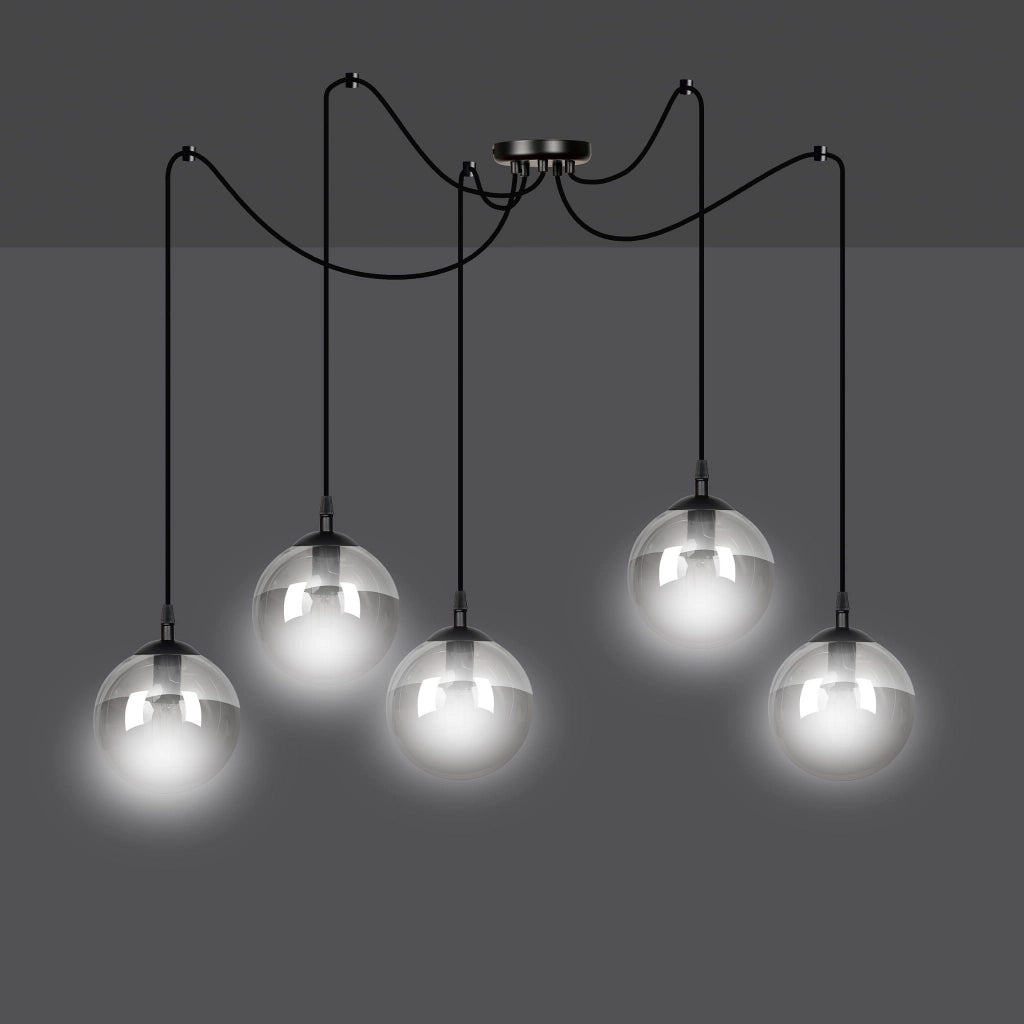 Lampadario Emibig GIGI 5, 5xE14 nero grafite dimmer