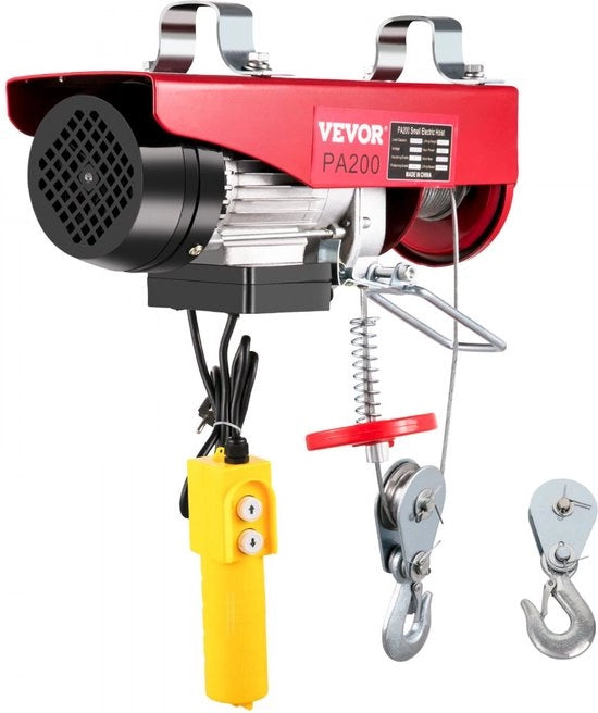 Funzionale Grue Elettrica con Funo d'Acciaio per Garage con Doppia Corda da 440lbs