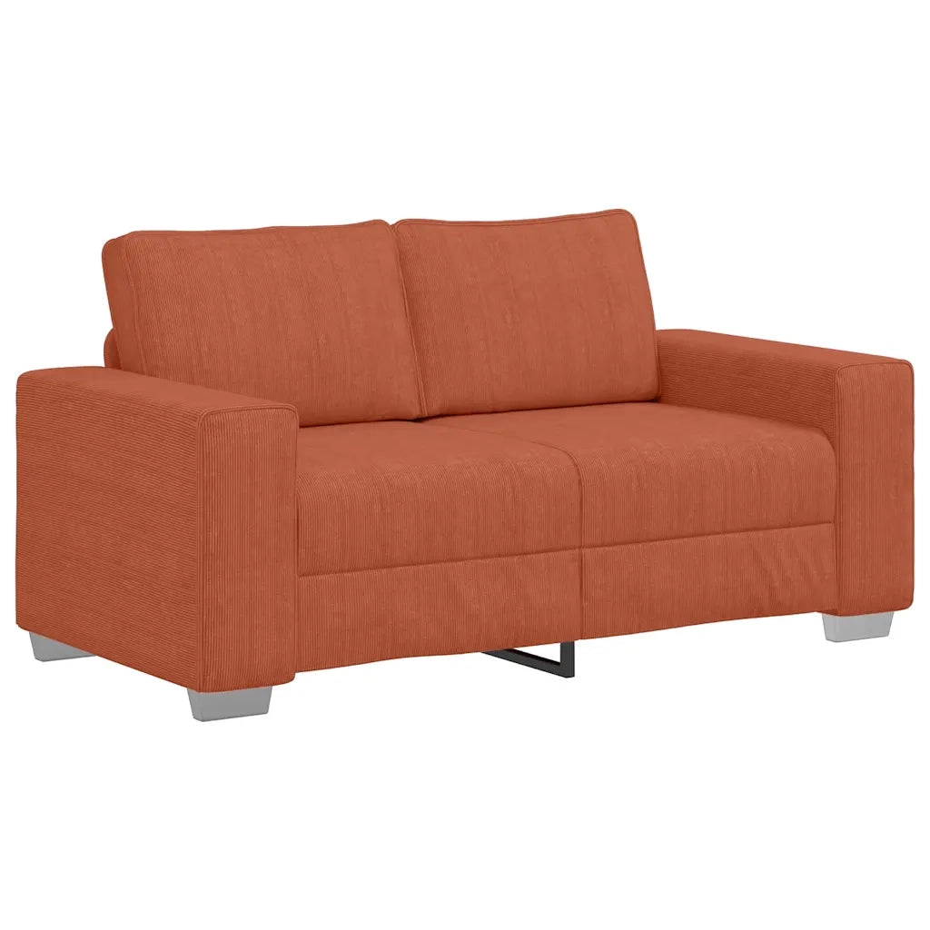 vidaXL Divano Divanetto Rosso Arancione 120 cm Tessuto Velluto a Coste