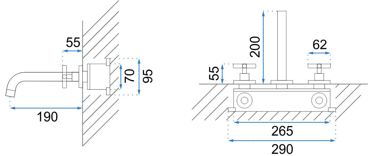Rubinetto Da Incasso Rea Exit Black Mat
