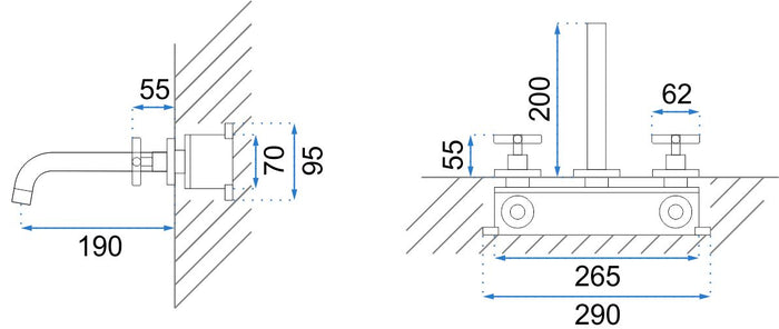 Rubinetto Da Incasso Rea Exit Black Mat