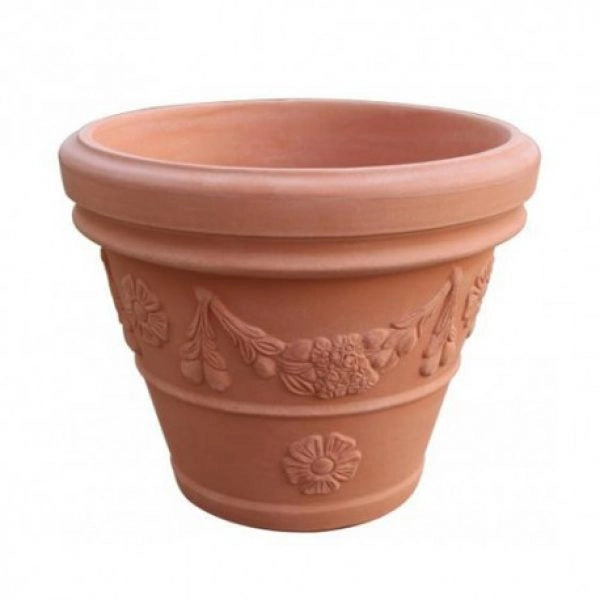 VASO  CONICO IN RESINA DA 100CM ELBI DOPPIO BORDO LISCIO FESTONATO