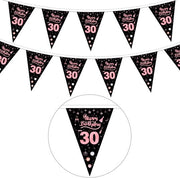 Decorazione da Festa per Compleanno - Bandiera Decorativa - Stoffa - Nastro - Decorazione per Compleanno - Decorazione per Festa - Materiale di Alta Qualità - Modello 30e