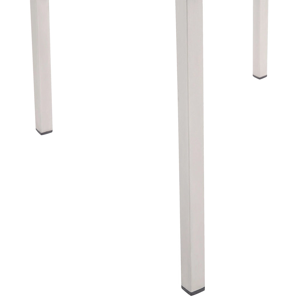 Set da Giardino Tavolo Piano Granito Grigio 6 Sedie Beige 180 x 90 cm