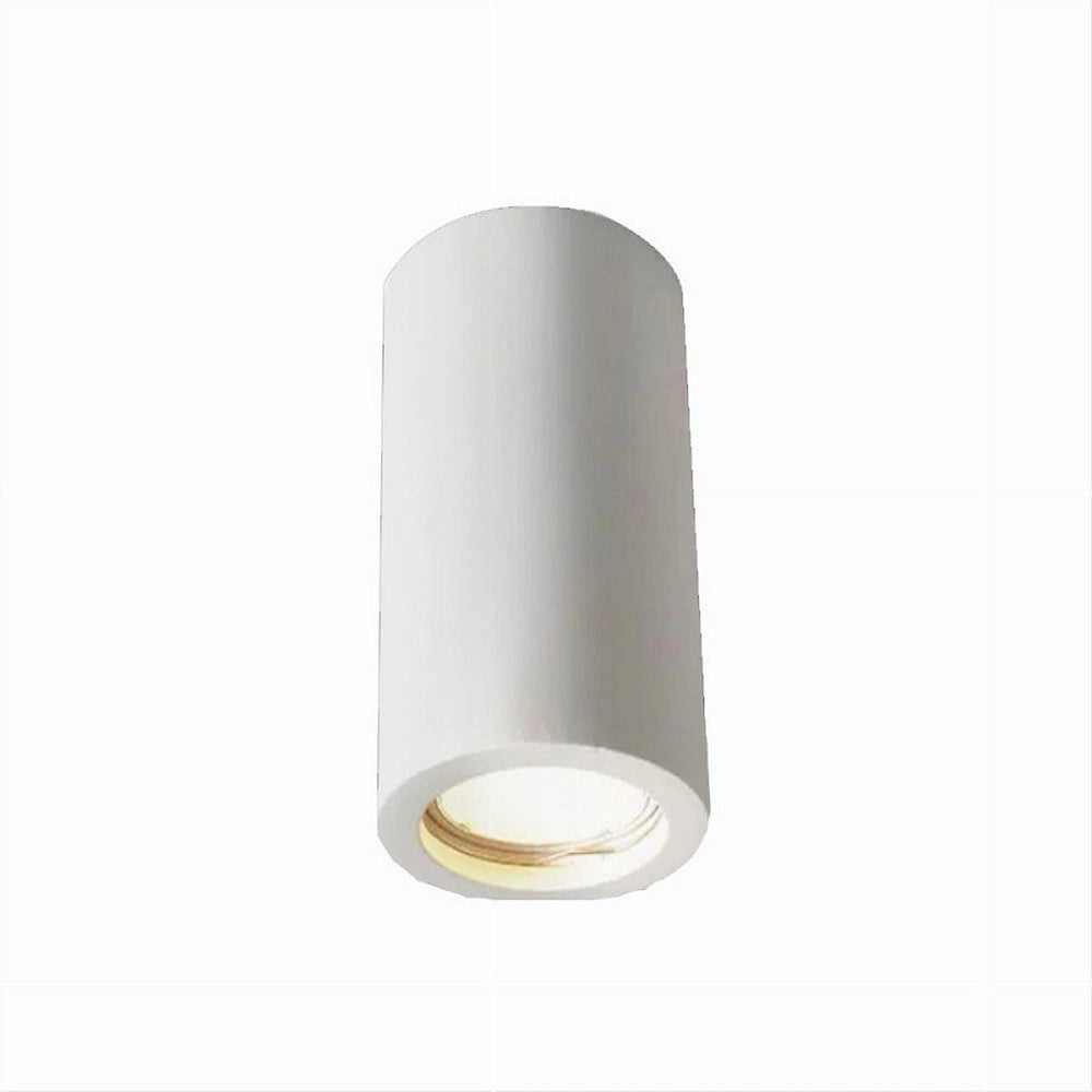 Trade Shop - Porta Faretto Applique Da Soffitto In Gesso Verniciabile Cilindro Gu10 Gs-c140-t -