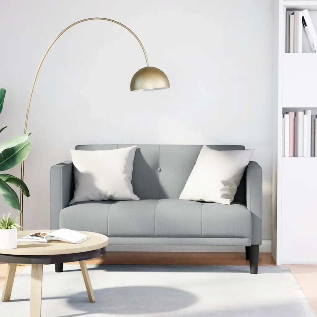 Divano | Divano da soggiorno | Sofa Divanetto Grigio Chiaro 111 cm in Tessuto
