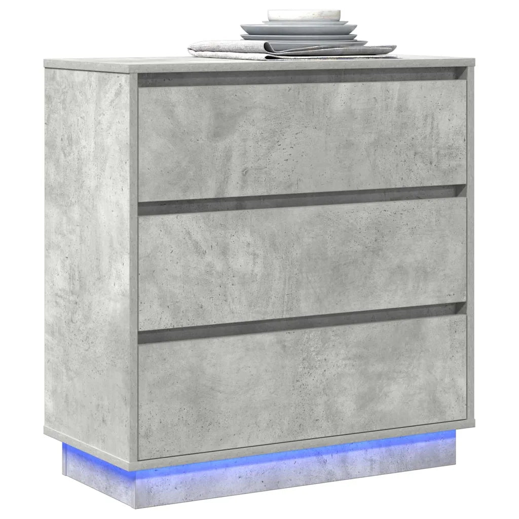 Armadio da Notte con cassetto Grigio cemento 71 x 34,5 x 75 cm 869637