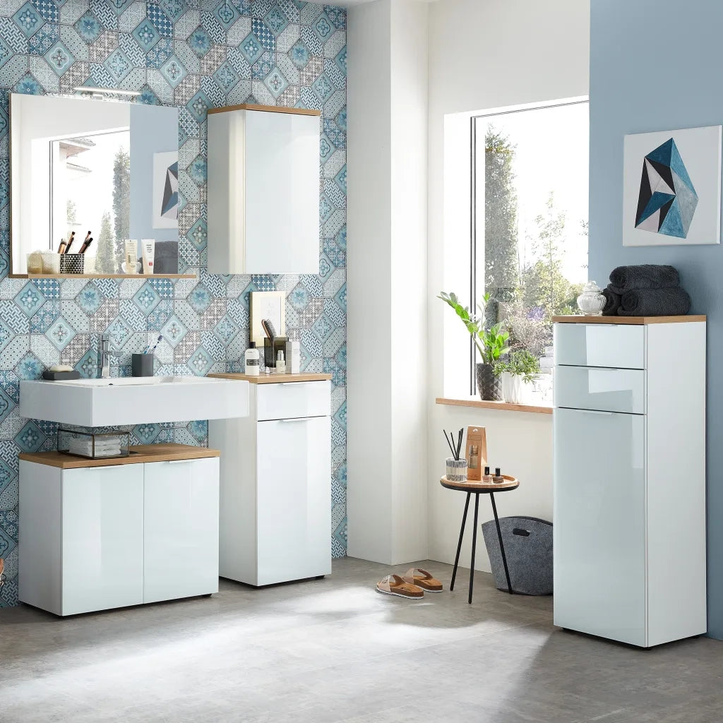Germania Pensile da Bagno GW-Pescara Repro Bianco e Rovere Navarra 436465