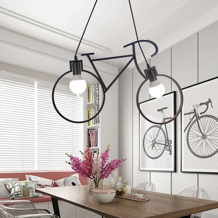 Lampadario a sospensione e27 da soffitto a forma di bicicletta lampada bici