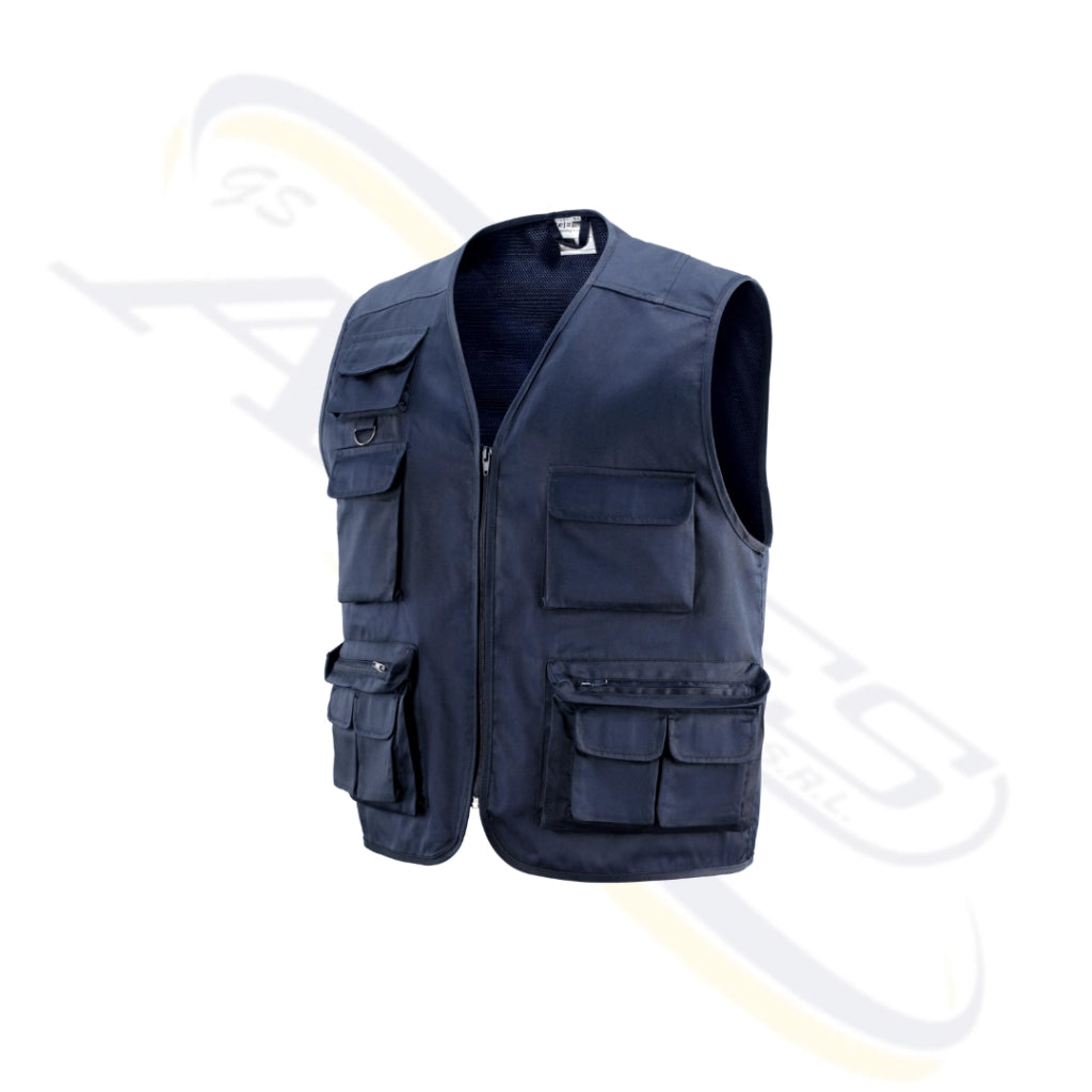 GILET MULTITASCHE TOBRUK IN TESSUTO BLU Taglia: M